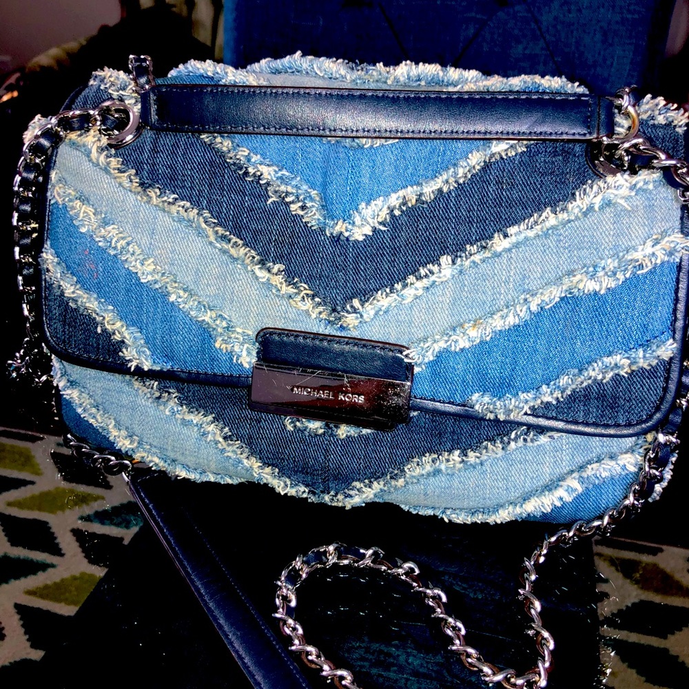 Michael Kors frayed denim crossbody